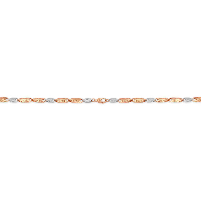 Carved Dual Tone Gold Chain For Men