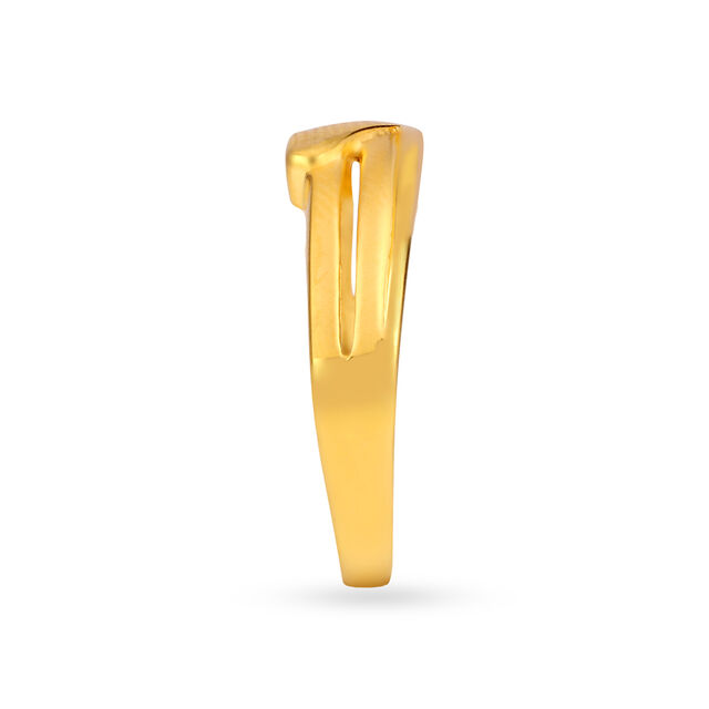 Unique 22 Karat Yellow Gold Lightning Finger Ring