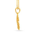 Elegant Yellow Gold Leaf Pendant,,hi-res 2