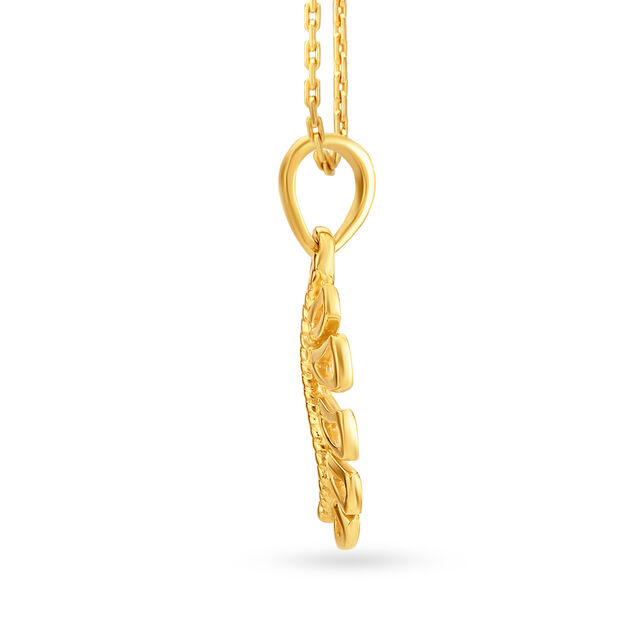 Elegant Yellow Gold Leaf Pendant,,hi-res 2