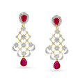 Palatial Yellow And White Gold And Diamond Floral Lattice Necklace Set 3