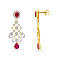 Palatial Yellow And White Gold And Diamond Floral Lattice Necklace Set 4