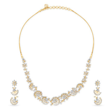 Mesmerising Gold and Diamond Necklace Set