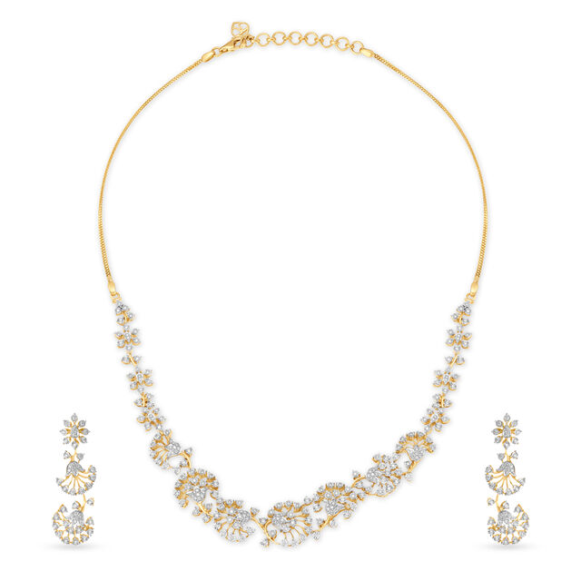 Mesmerising Gold and Diamond Necklace Set,,hi-res 