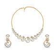 Mesmerising Floral Diamond Necklace Set in Yellow and White Gold 