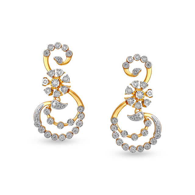 Mesmerising Floral Diamond Necklace Set in Yellow and White Gold 3