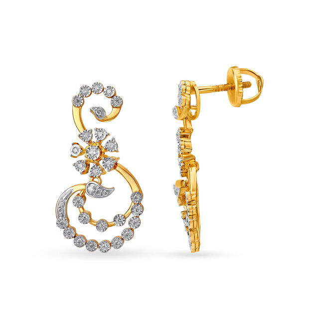 Mesmerising Floral Diamond Necklace Set in Yellow and White Gold 4