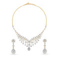 Enchanting Yellow And White Gold And Diamond Floral Foliage Necklace Set 