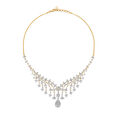 Enchanting Yellow And White Gold And Diamond Floral Foliage Necklace Set 2