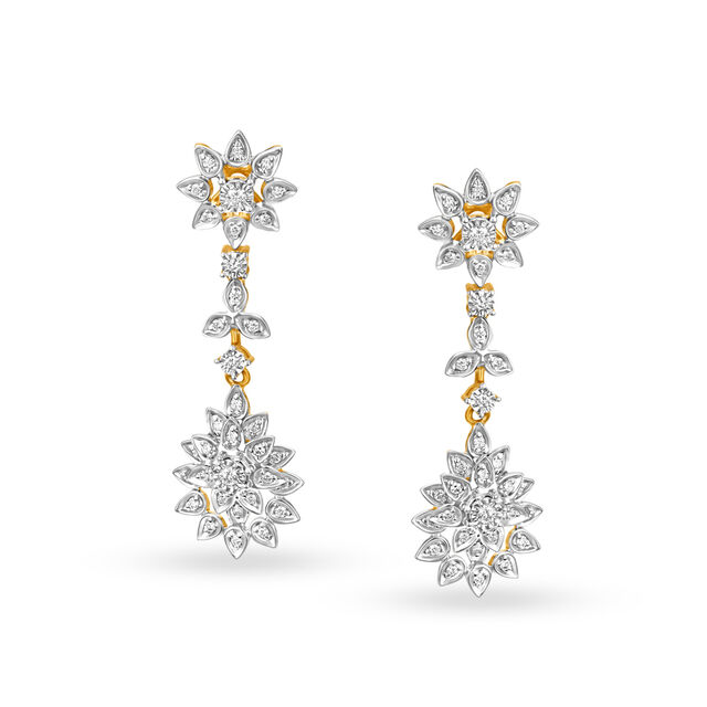 Enchanting Yellow And White Gold And Diamond Floral Foliage Necklace Set 3
