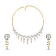 Ethereal Floral Diamond Necklace and Earrings Set 