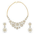 Flamboyant Diamond Adorned Gold Necklace Set 