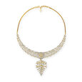 Entrancing Diamond Necklace Set Yellow and White Gold 2