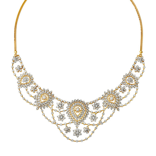 Floral Motif Luxurious Diamond Necklace Set 2
