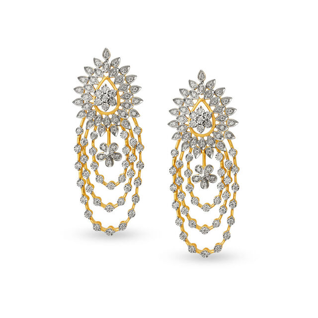 Floral Motif Luxurious Diamond Necklace Set 3