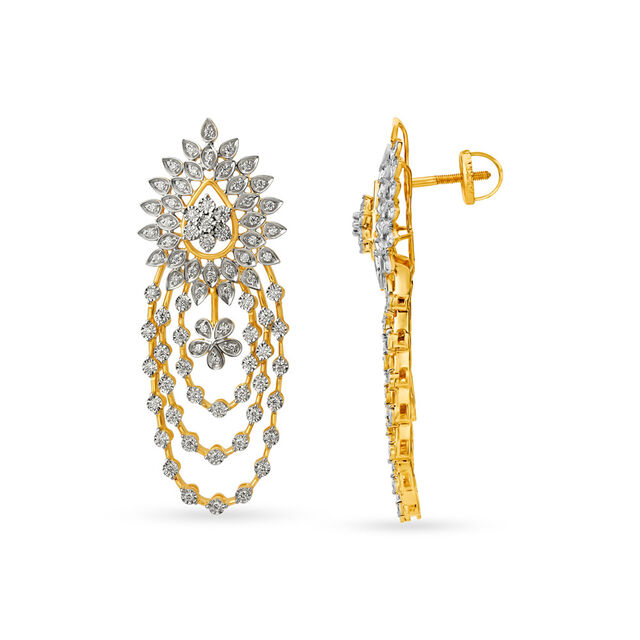 Floral Motif Luxurious Diamond Necklace Set 4