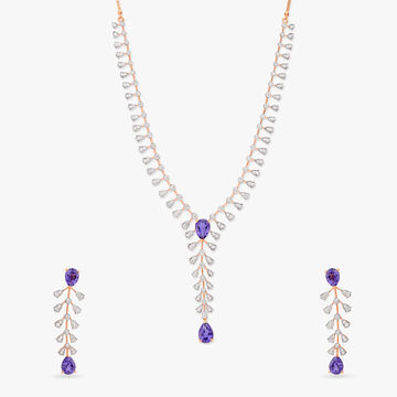 Exquisite Raindrop Diamond Necklace Set