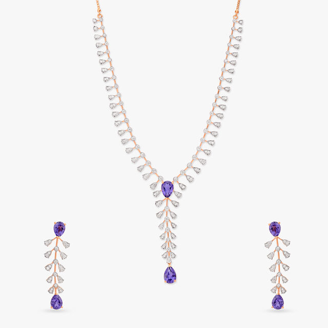 Exquisite Raindrop Diamond Necklace Set 