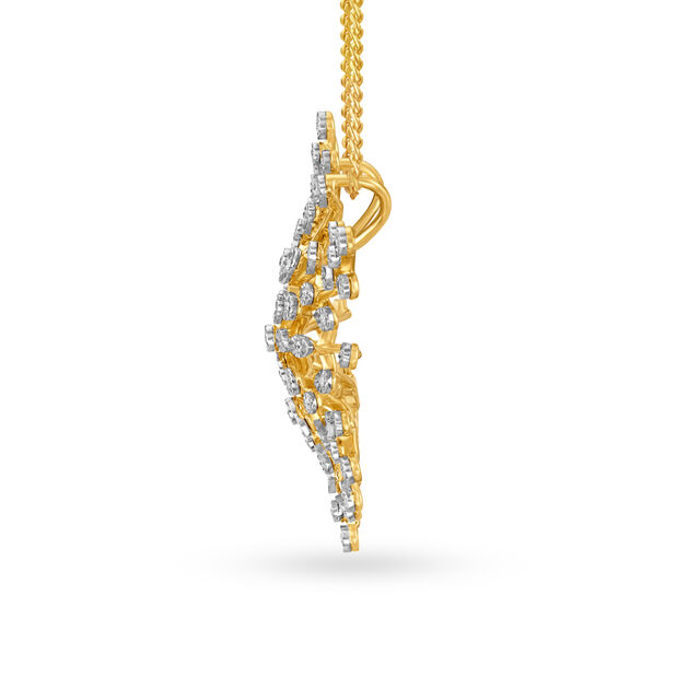 Striking Floral Diamond Pendant and Earrings Set,,hi-res 2