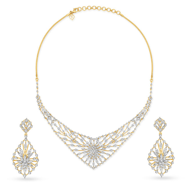 Stylish Diamond Necklace Set,,hi-res 