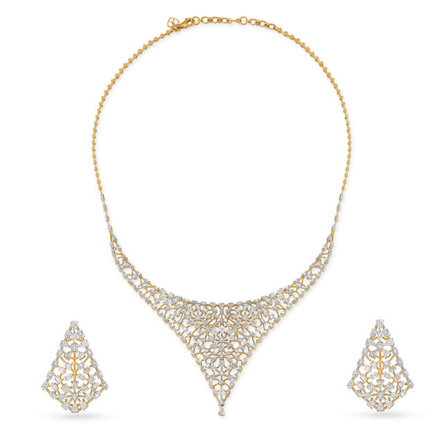 Choker Style Diamond Necklace Set,,hi-res 