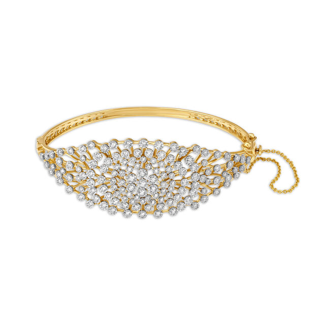 Spectacular Floral Motif Diamond Bangle,,hi-res 