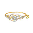 Paisley Pattern Diamond Gold Bangle,,hi-res 