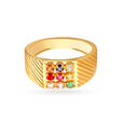 Striking 18 Karat Yellow Gold And Multi Stone Finger Ring 2