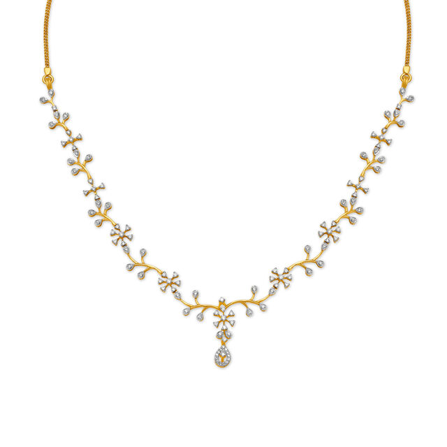 Arresting Yellow Gold And Diamond Floral Necklace,,hi-res 2