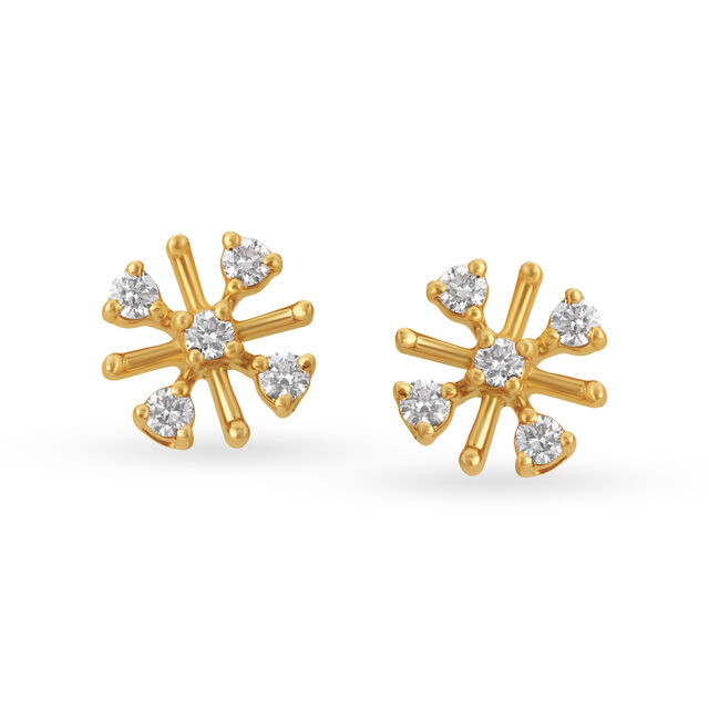 Starburst Diamond Stud Earrings 