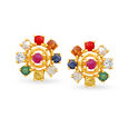 Diamond Floral Kaleidoscope Stud Earrings,,hi-res 