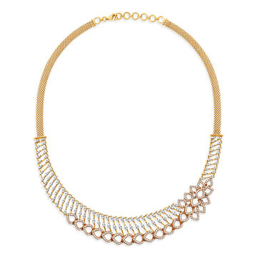 Flourishing Yellow And Rose Gold And Diamond Floral Necklace