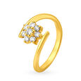 Enchanting 18 Karat Yellow Gold And Diamond Swirled Finger Ring,,hi-res 