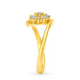 Enchanting 18 Karat Yellow Gold And Diamond Swirled Finger Ring,,hi-res 3
