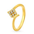 Posh Lattice Design Diamond and Gold Finger Ring,,hi-res 
