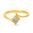 Posh Lattice Design Diamond and Gold Finger Ring,,hi-res 2