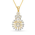 Splendid 18 Karat Yellow Gold And Diamond Floral Pendant,,hi-res 