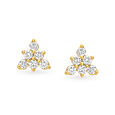 Sparkling 18 Karat Yellow Gold And Diamond Triangular Studs,,hi-res 