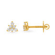 Sparkling 18 Karat Yellow Gold And Diamond Triangular Studs,,hi-res 2
