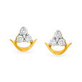 Minimalist 18 Karat Yellow Gold And Diamond Arc Studs,,hi-res 