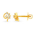 Bewitching 18 Karat Yellow Gold And Diamond Vine Pattern Stud Earrings,,hi-res 2