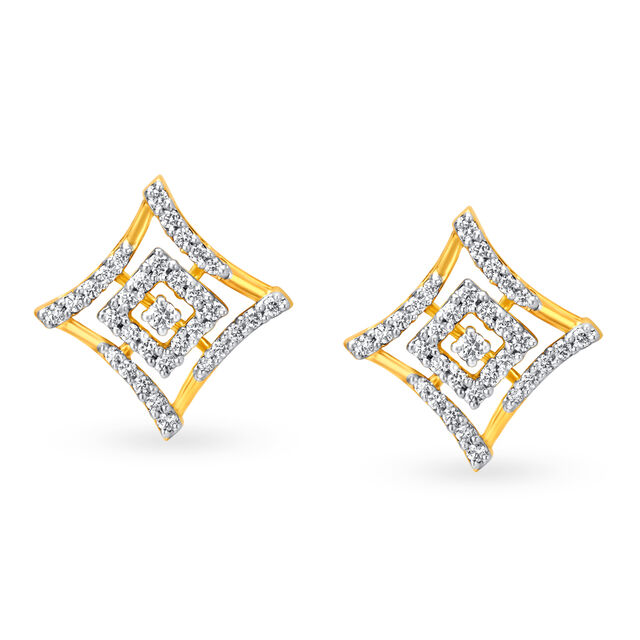 Geometric Luxe Square Earrings,,hi-res 