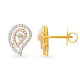 Exquisite 18 Karat Yellow And Rose Gold And Diamond Paisley Studs 2