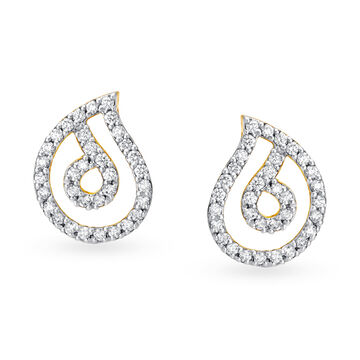 Spiral Teardrop Diamond Studs