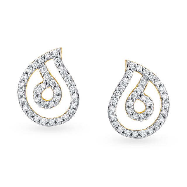 Spiral Teardrop Diamond Studs,,hi-res 