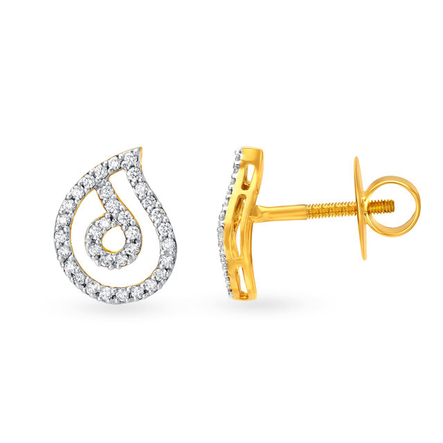 Spiral Teardrop Diamond Studs,,hi-res 2