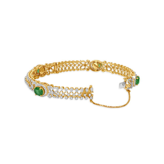 Vibrant Gold and Diamond Bangle with Detachable Gemstones 2