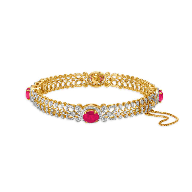 Vibrant Gold and Diamond Bangle with Detachable Gemstones 3