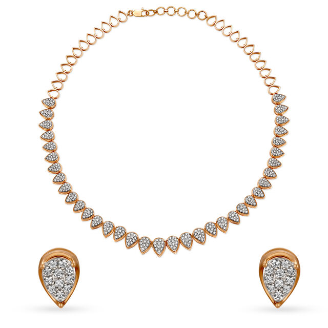 Stunning Rose Gold and Diamond Necklace Set
