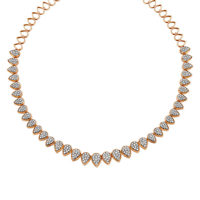 Stunning Rose Gold and Diamond Necklace Set